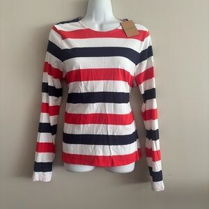 NWT Boden Breton Red, white and Navy Striped Top